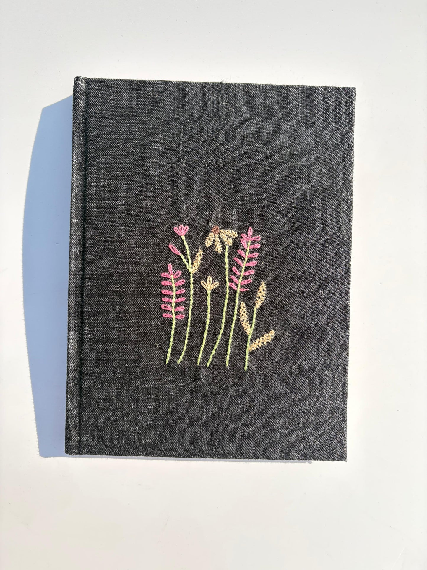 Handcrafted Embroidered Journal - Recycled Paper & Upcycled Cover