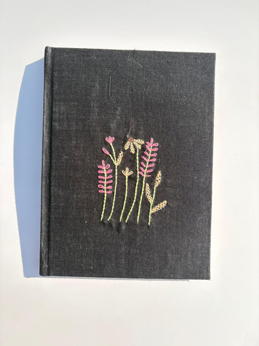 Handcrafted Embroidered Journal - Recycled Paper & Upcycled Cover