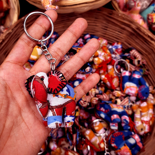 Handcrafted Cotton Upcycled Animal Keychains