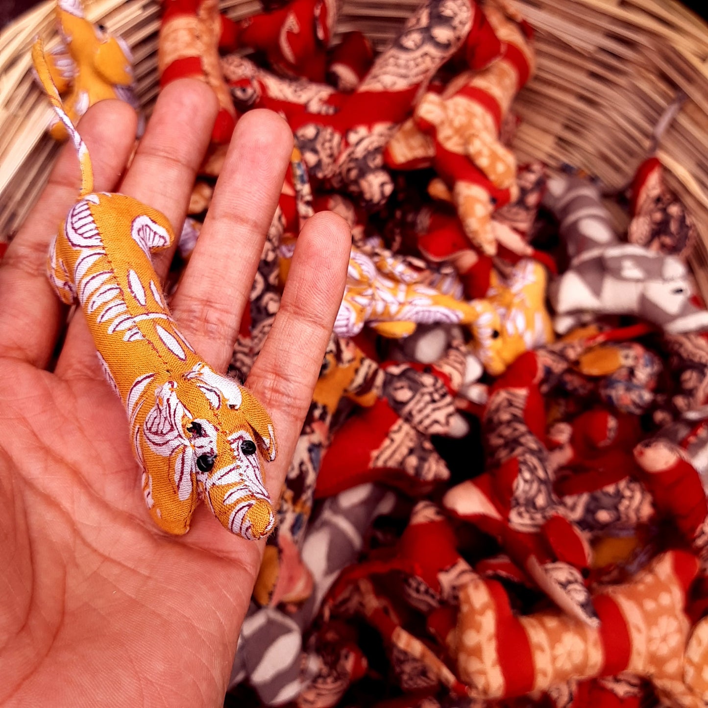 Handcrafted Cotton Upcycled Animal Keychains
