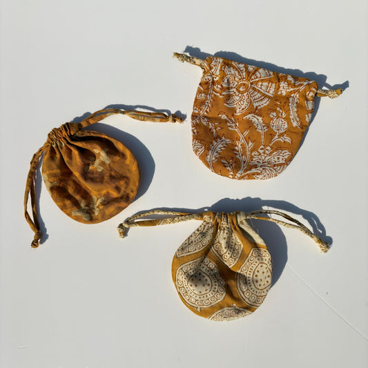 Cotton Coin Potli - Sustainable Small Drawstring Pouch