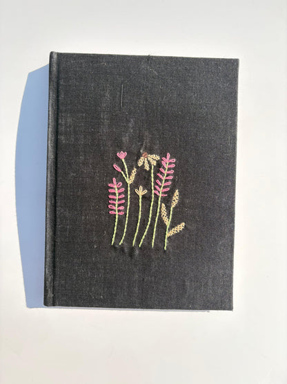 Handcrafted Embroidered Journal - Recycled Paper & Upcycled Cover