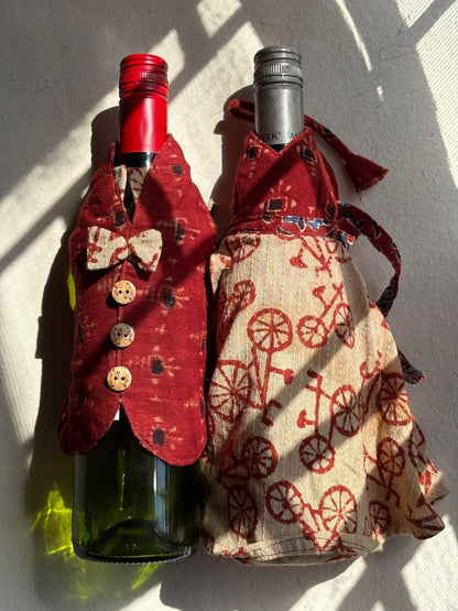 Wine Bottle Covers (Male/Female Set) - Unique Host/Hostess Gift