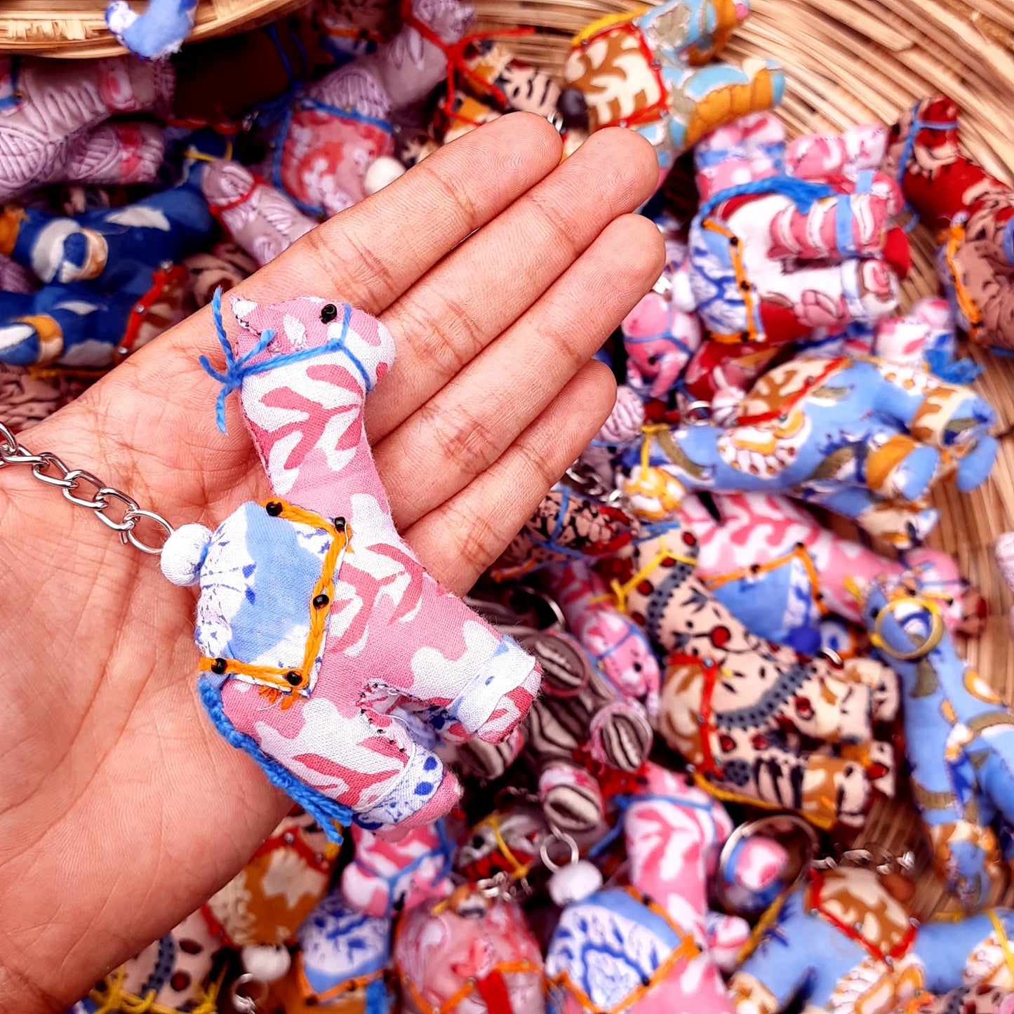 Handcrafted Cotton Upcycled Animal Keychains